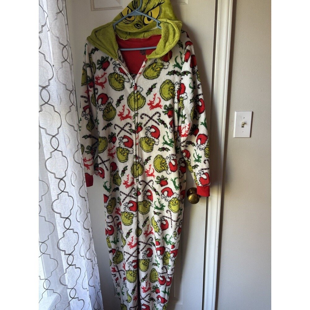 Adult Grinch 1 Piece Pajamas Large